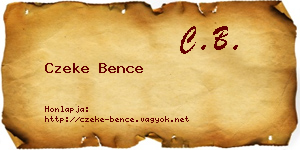Czeke Bence névjegykártya